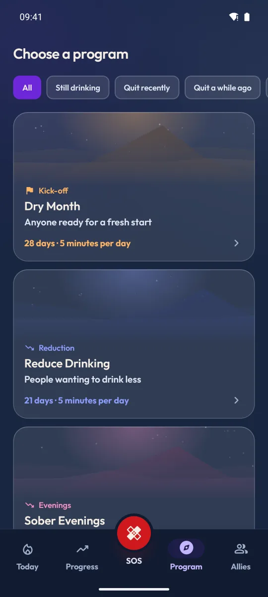 Qwit Alcohol — Your progress at a glance