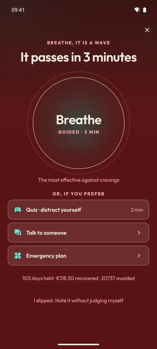 Qwit Nicotine — Vapeo — Apoyo inmediato cuando aparece el impulso